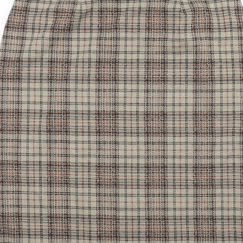 Max Studio Womens Brown Plaid Polyester Straight & Pencil Skirt Size S