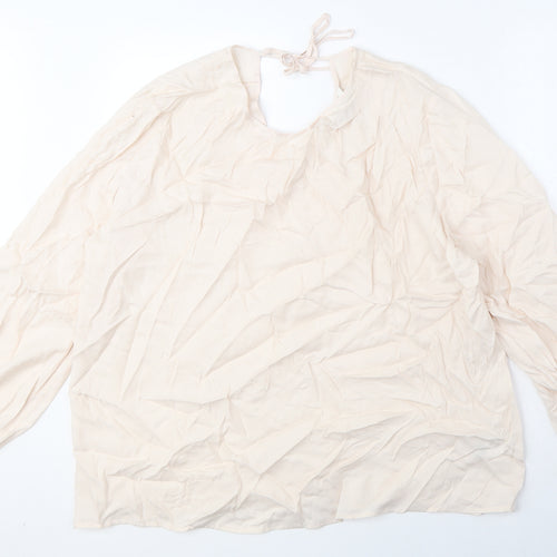 Autograph Womens Pink Cupro Basic Blouse Size 20 Round Neck