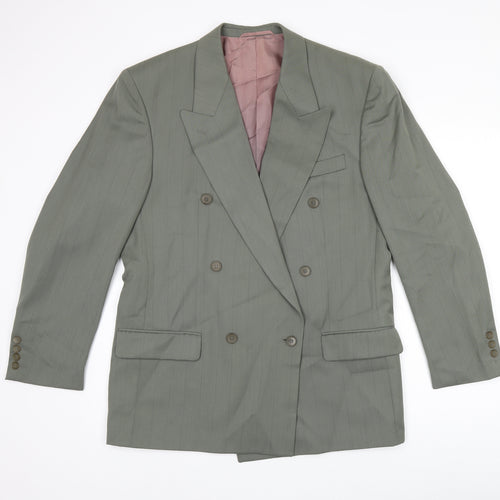 Hugo James Mens Grey Striped Polyester Jacket Suit Jacket Size 40 Regular