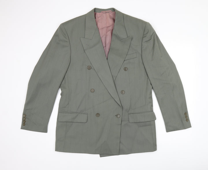 Hugo James Mens Grey Striped Polyester Jacket Suit Jacket Size 40 Regular