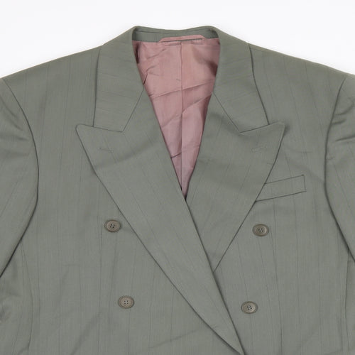 Hugo James Mens Grey Striped Polyester Jacket Suit Jacket Size 40 Regular