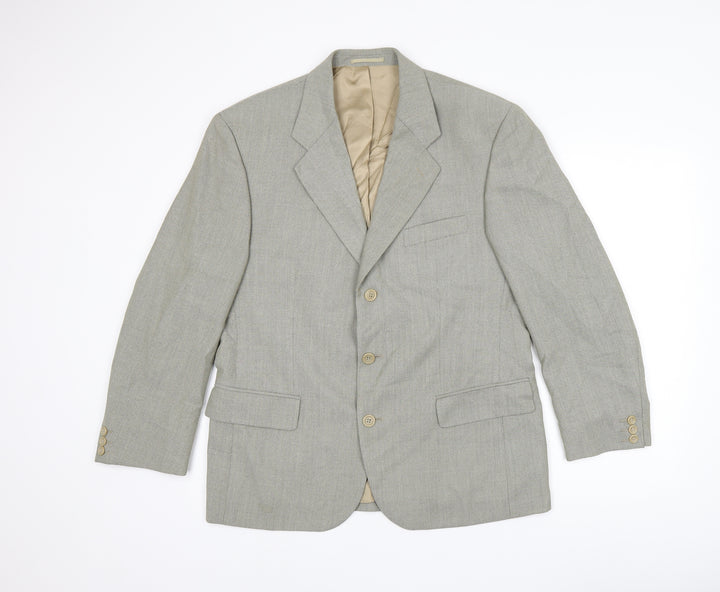 VARTEKS Mens Grey Polyester Jacket Suit Jacket Size 40 Regular