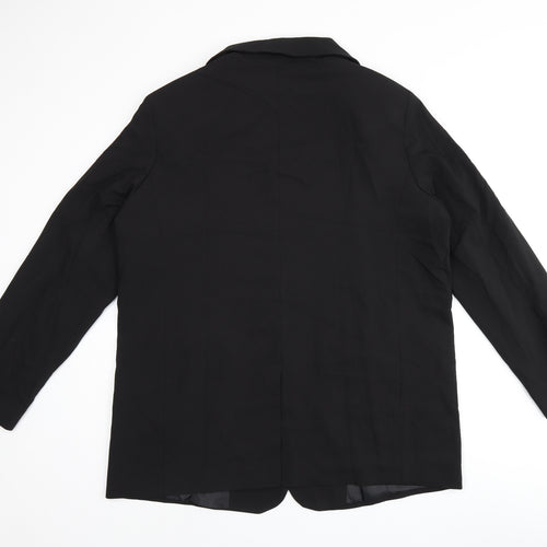 Topshop Womens Black Polyester Jacket Blazer Size 12