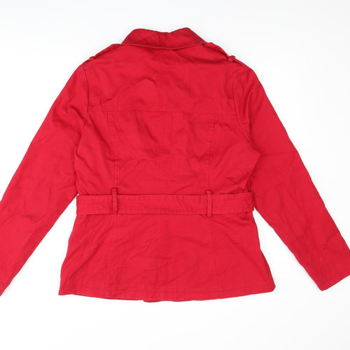Marks and Spencer Womens Red Pea Coat Coat Size 14 Button