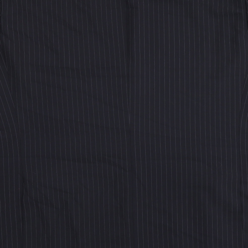 Marks and Spencer Mens Blue Striped Polyester Jacket Suit Jacket Size 48 Regular