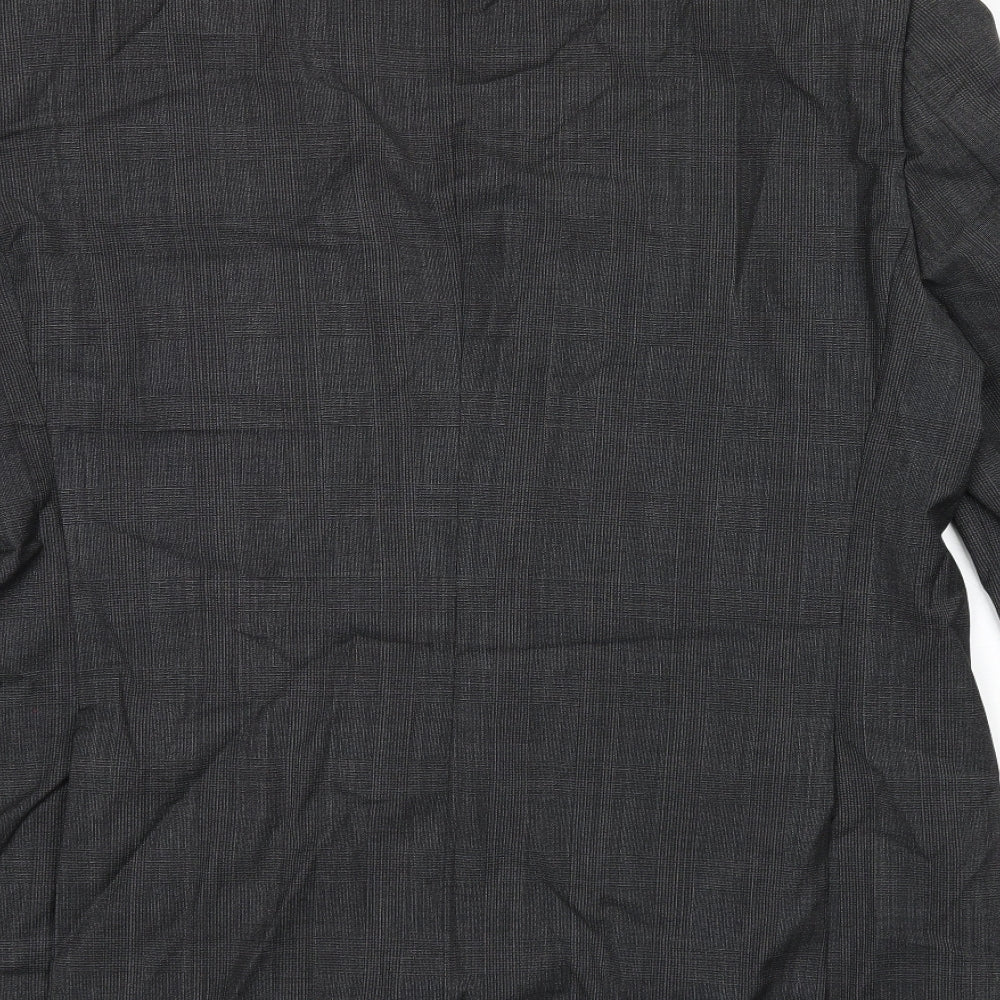 Marks and Spencer Mens Grey Plaid Wool Jacket Suit Jacket Size 42 Regular