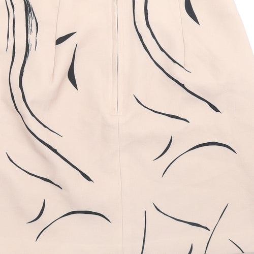 Keepsake Womens Beige Geometric Polyester A-Line Skirt Size S Zip