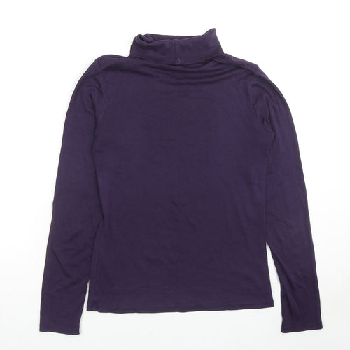 Uniqlo Womens Purple Cotton Basic T-Shirt Size XS Roll Neck