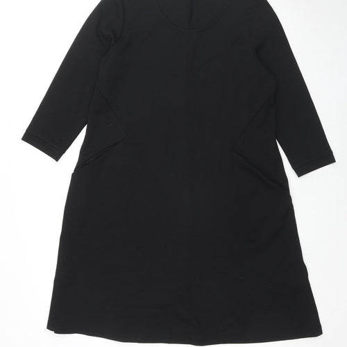 BPC Collection Womens Black Polyester A-Line Size M Round Neck Pullover