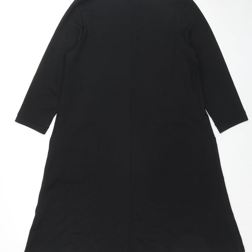 BPC Collection Womens Black Polyester A-Line Size M Round Neck Pullover