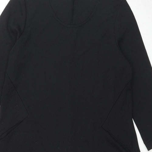 BPC Collection Womens Black Polyester A-Line Size M Round Neck Pullover