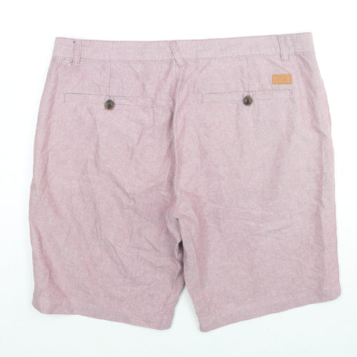 Threadbare Mens Purple Cotton Chino Shorts Size 38 in L9 in Regular Zip