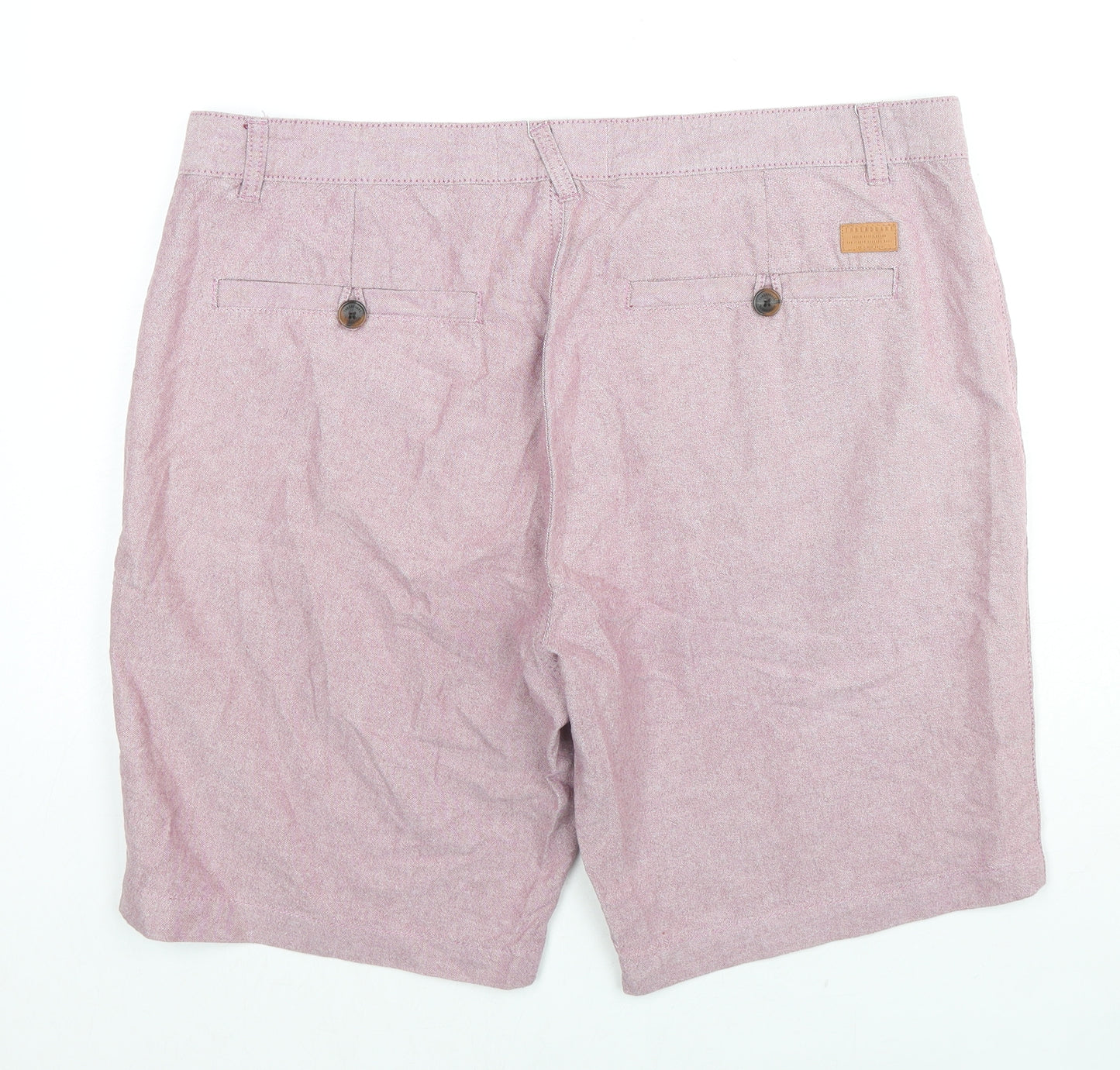Threadbare Mens Purple Cotton Chino Shorts Size 38 in L9 in Regular Zip