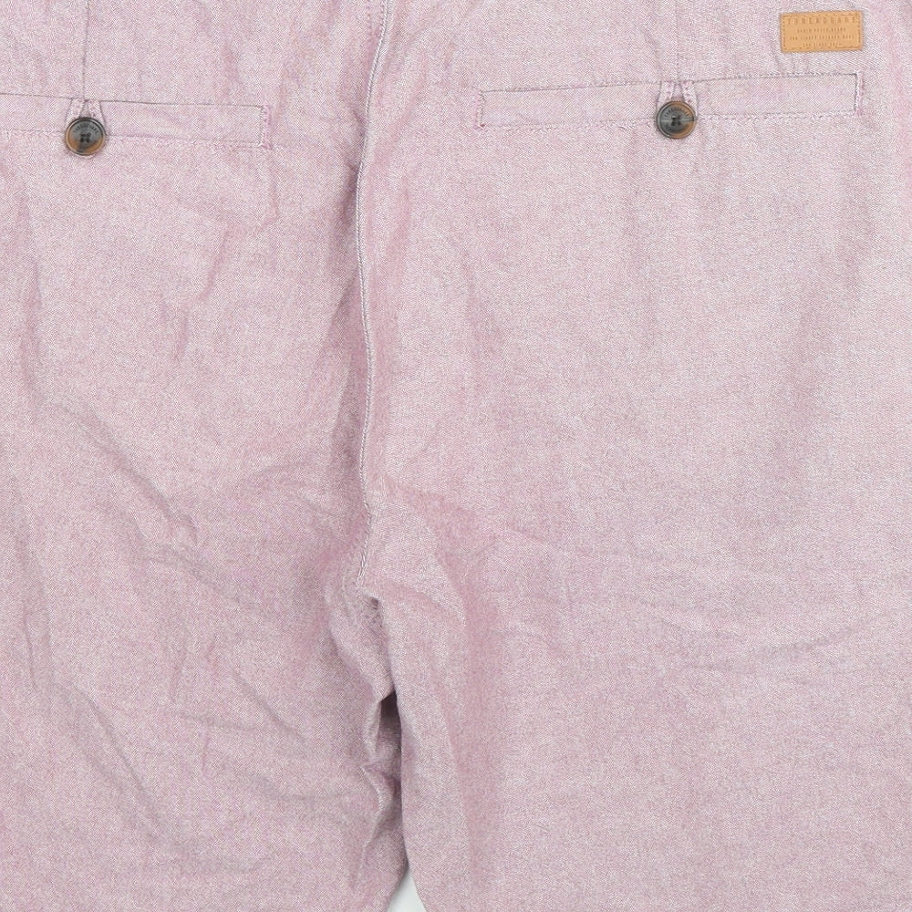 Threadbare Mens Purple Cotton Chino Shorts Size 38 in L9 in Regular Zip