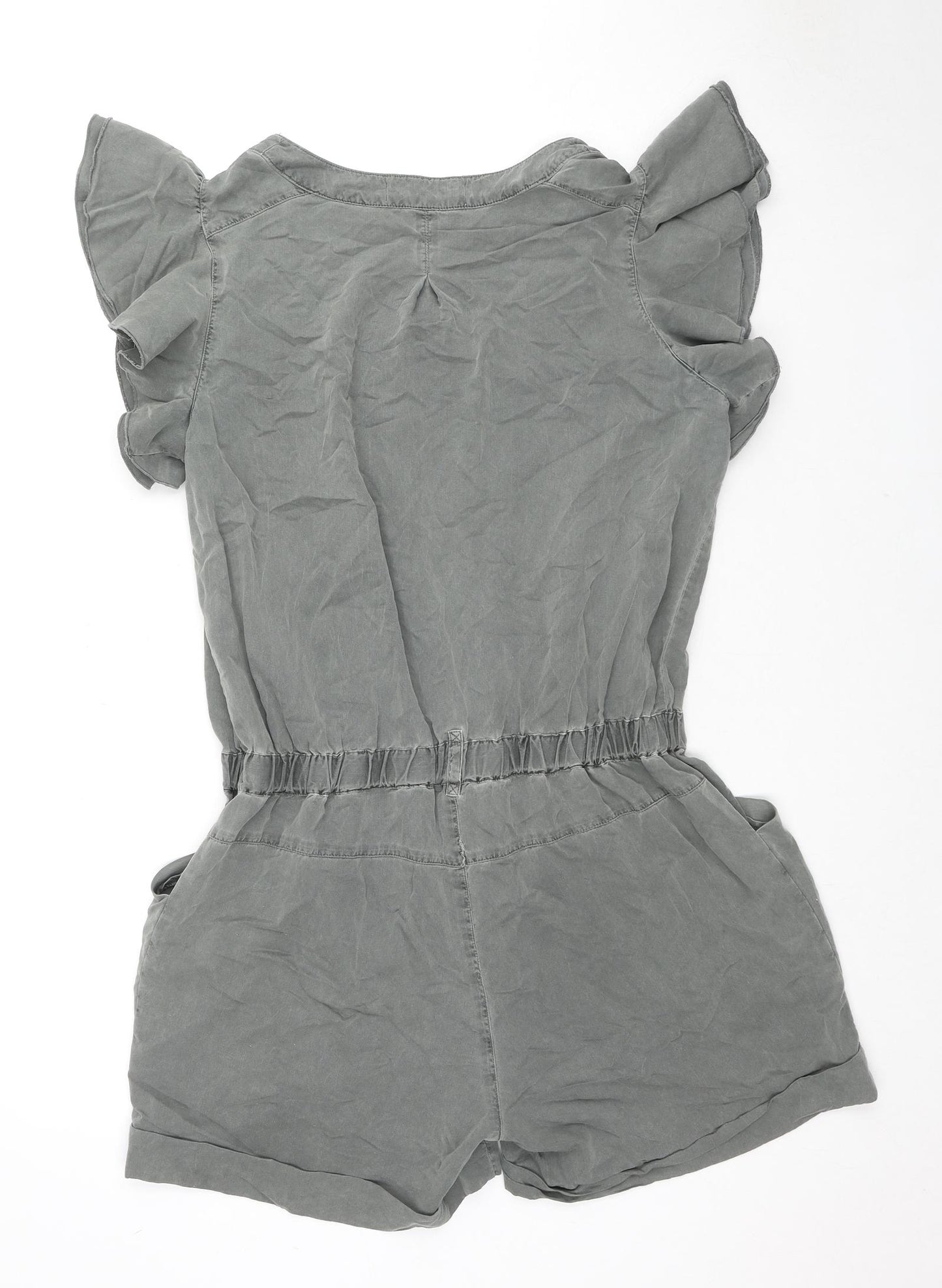 Oasis Womens Grey Viscose Playsuit One-Piece Size 16 L4 in Zip