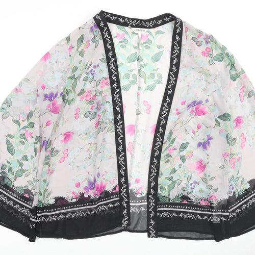 Marks and Spencer Womens Multicoloured Floral Polyester Kimono Blouse Size 16 V-Neck - Beach Cover-Up