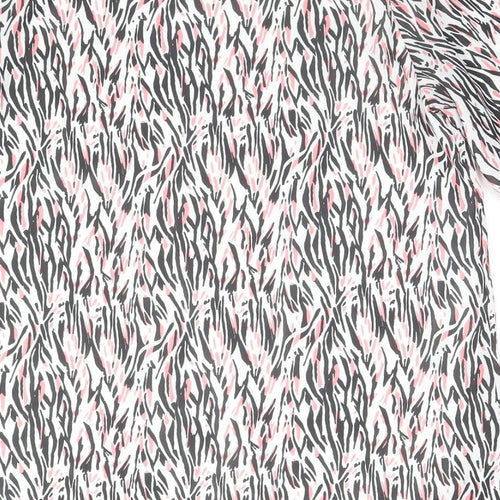 BASSINI Womens Multicoloured Animal Print Polyester Basic T-Shirt Size M Round Neck - Zebra Print
