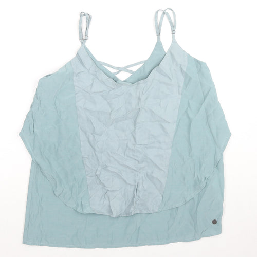 NUMPH Womens Blue Viscose Basic Tank Size 6 Round Neck