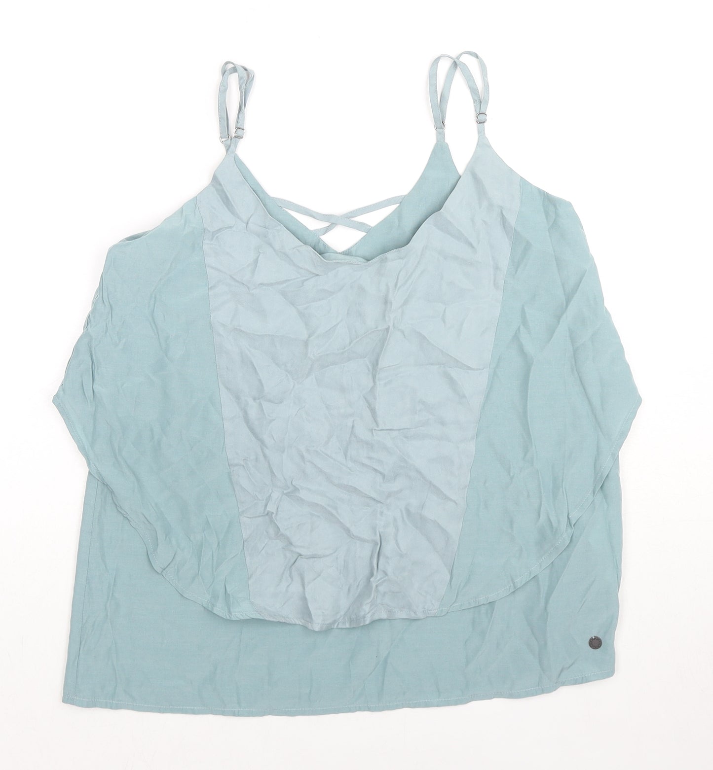 NUMPH Womens Blue Viscose Basic Tank Size 6 Round Neck
