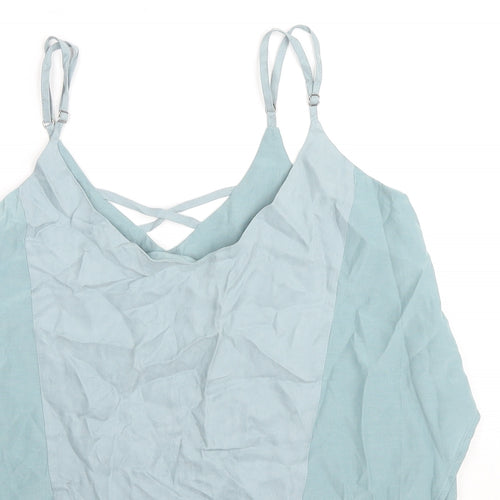 NUMPH Womens Blue Viscose Basic Tank Size 6 Round Neck