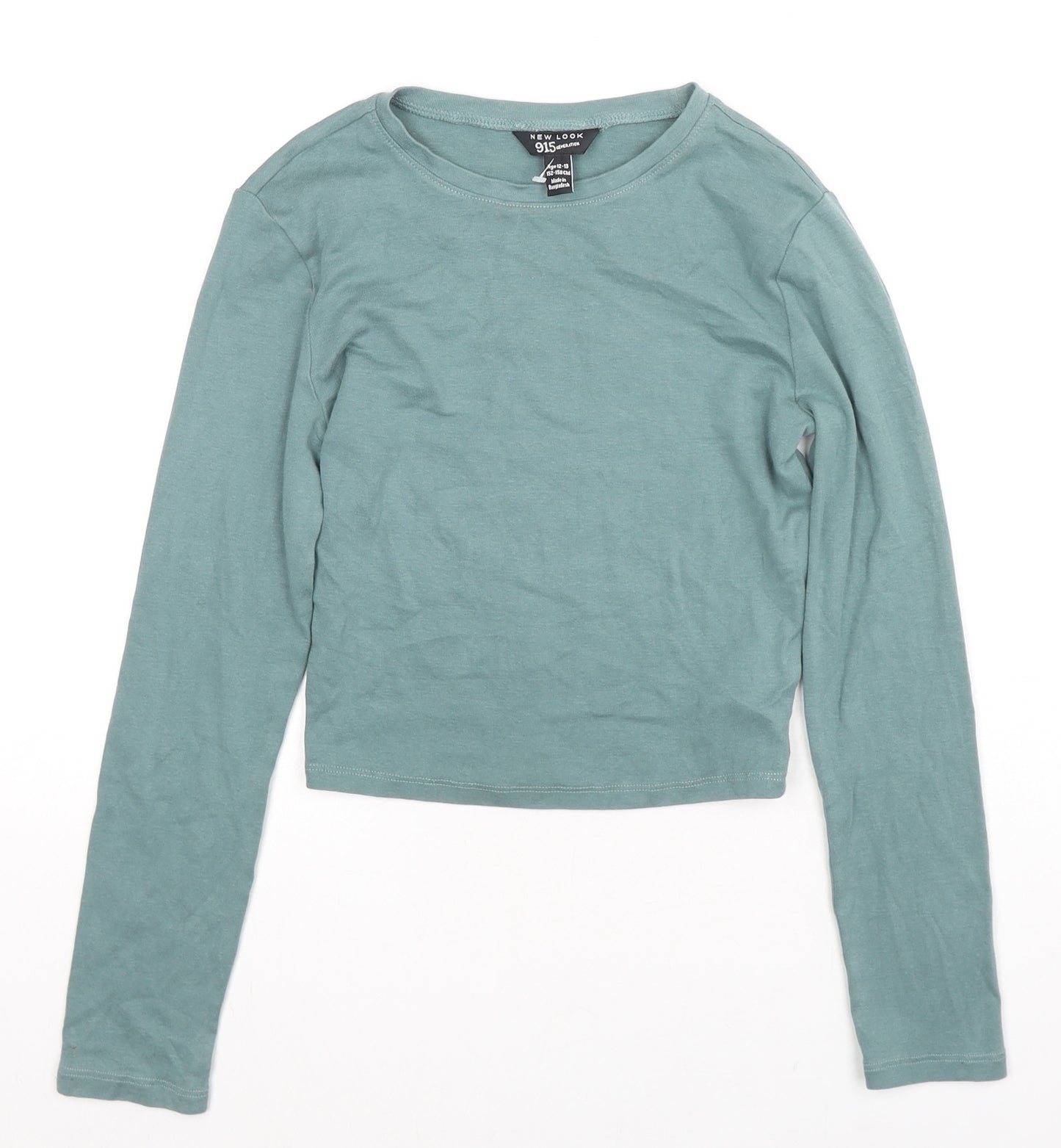 New Look Girls Blue Cotton Basic T-Shirt Size 12-13 Years Round Neck Pullover