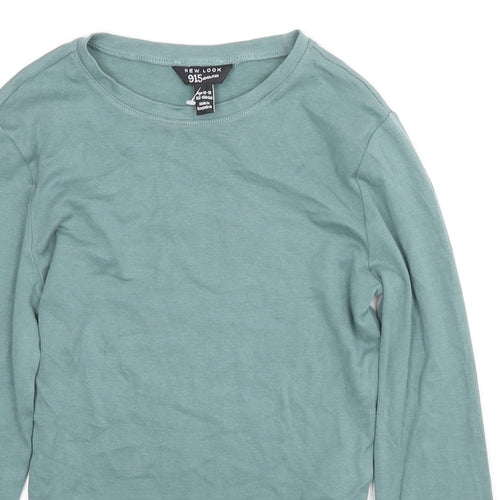 New Look Girls Blue Cotton Basic T-Shirt Size 12-13 Years Round Neck Pullover