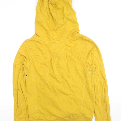 River Island Womens Yellow Cotton Pullover Hoodie Size 10 Button - Button Up