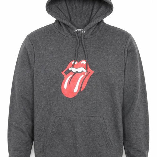 The Rolling Stones Mens Grey Cotton Pullover Hoodie Size S - The Rolling Stones