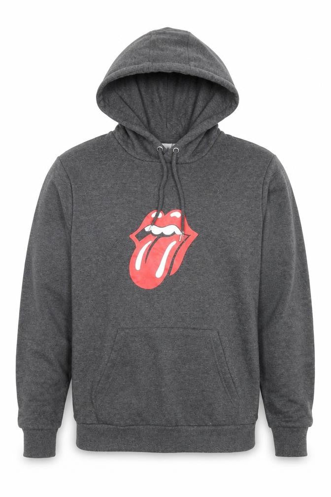 The Rolling Stones Mens Grey Cotton Pullover Hoodie Size S - The Rolling Stones