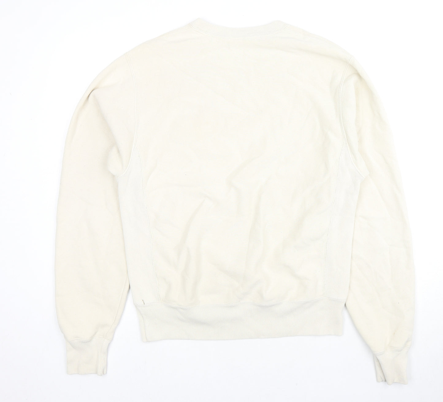 Champion Mens Beige Cotton Pullover Sweatshirt Size S - Logo