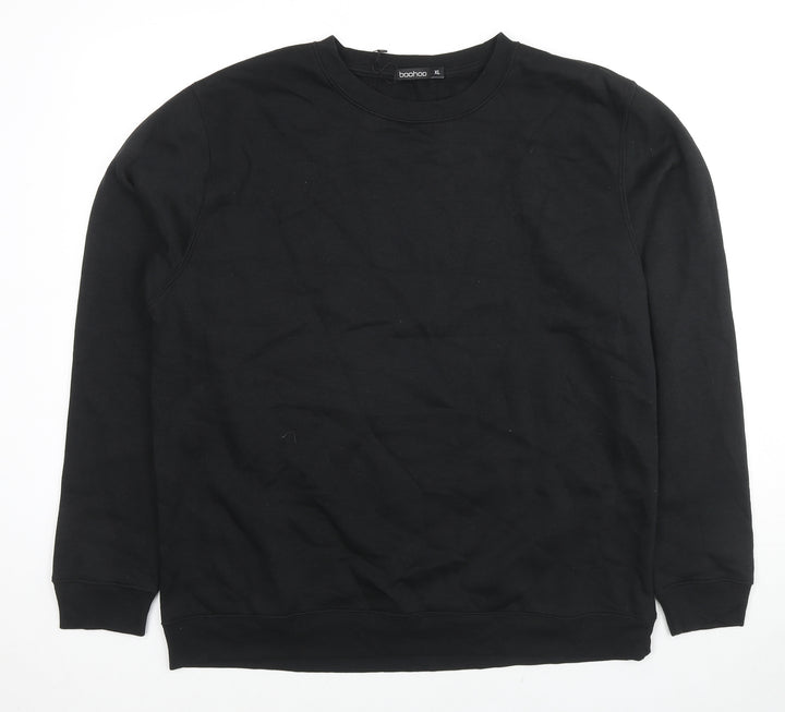 Boohoo Womens Black Cotton Pullover Sweatshirt Size XL Pullover - Lovers Club, Unisex