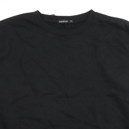 Boohoo Womens Black Cotton Pullover Sweatshirt Size XL Pullover - Lovers Club, Unisex