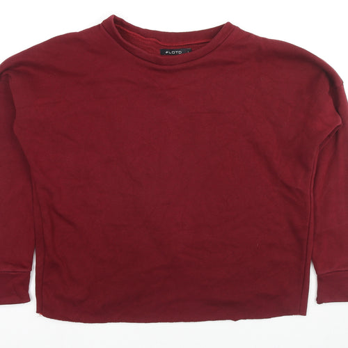 Lotd Womens Red Cotton Pullover Sweatshirt Size S Pullover - Cut Out Back Detail