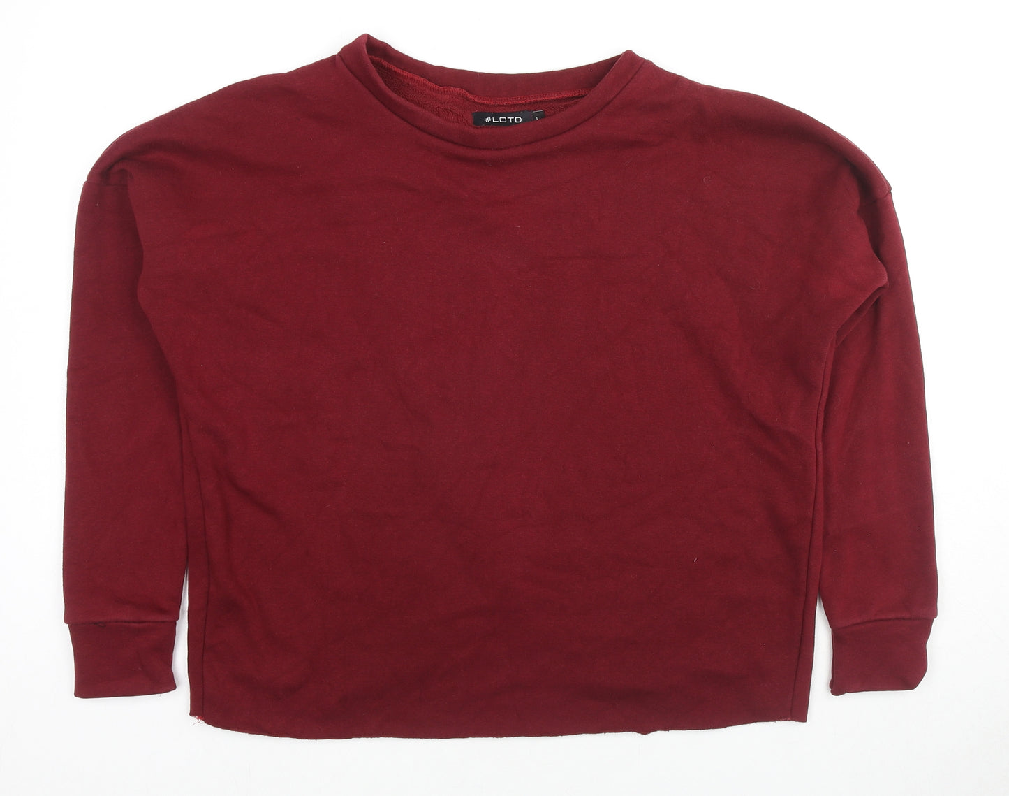 Lotd Womens Red Cotton Pullover Sweatshirt Size S Pullover - Cut Out Back Detail
