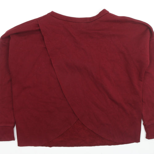 Lotd Womens Red Cotton Pullover Sweatshirt Size S Pullover - Cut Out Back Detail