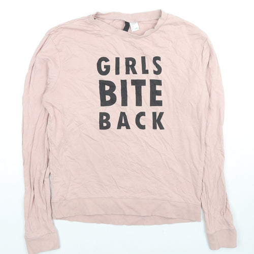 H&M Womens Beige Cotton Pullover Sweatshirt Size S Pullover - Girls Bite Back