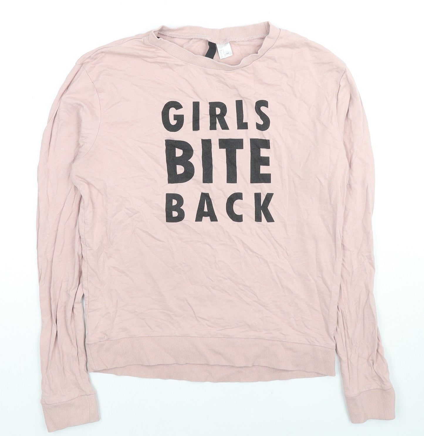 H&M Womens Beige Cotton Pullover Sweatshirt Size S Pullover - Girls Bite Back