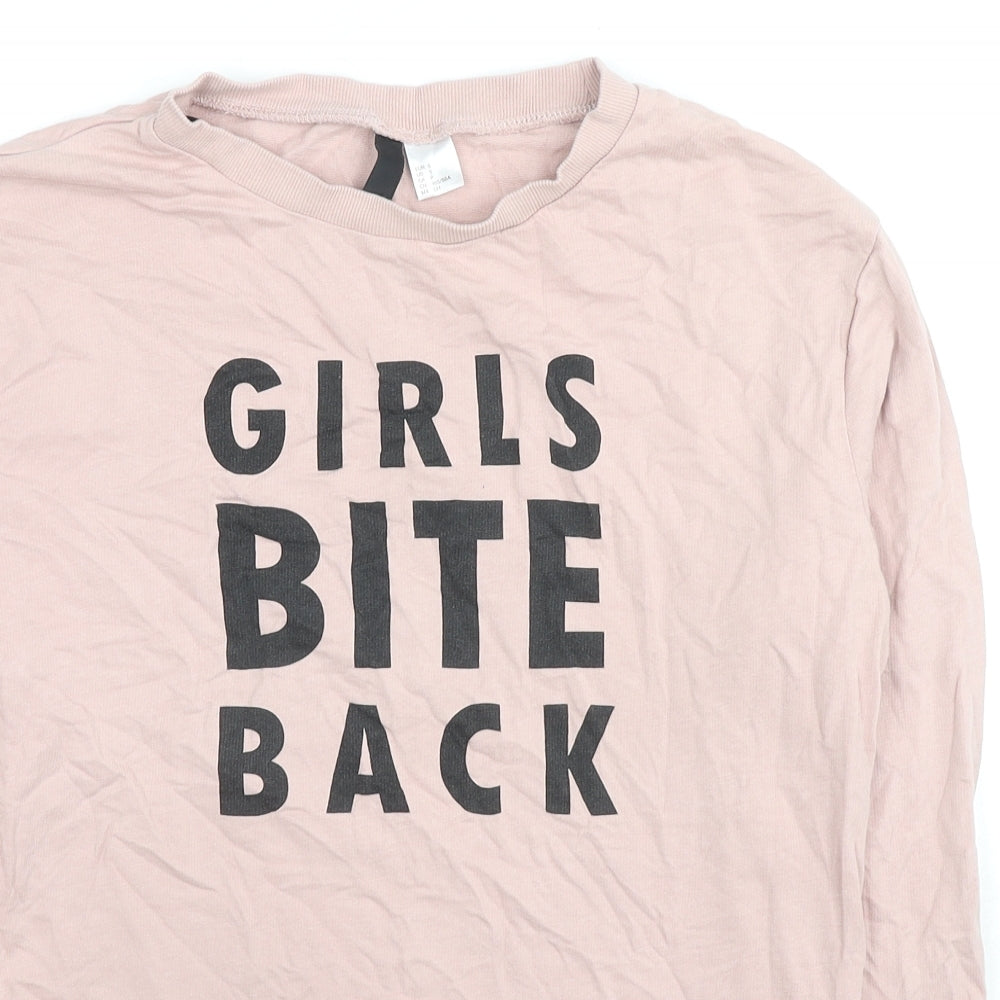 H&M Womens Beige Cotton Pullover Sweatshirt Size S Pullover - Girls Bite Back