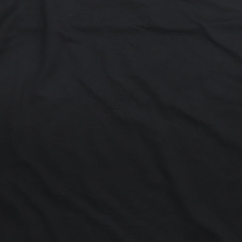 Poppy Womens Black Polyester Basic T-Shirt Size 10 Round Neck - Lace detail
