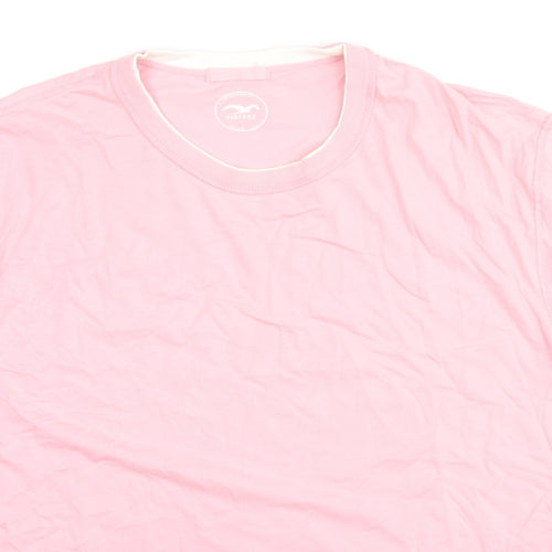 Marks and Spencer Mens Pink Cotton T-Shirt Size XL Round Neck
