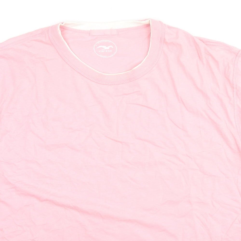 Marks and Spencer Mens Pink Cotton T-Shirt Size XL Round Neck