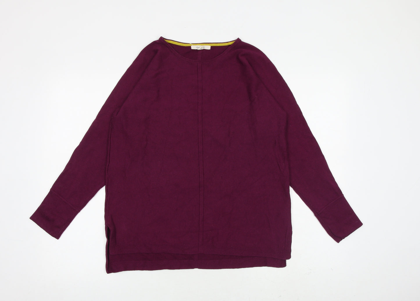 White Stuff Womens Purple Round Neck Cotton Pullover Jumper Size 12