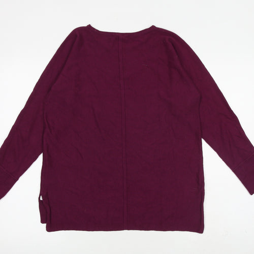 White Stuff Womens Purple Round Neck Cotton Pullover Jumper Size 12