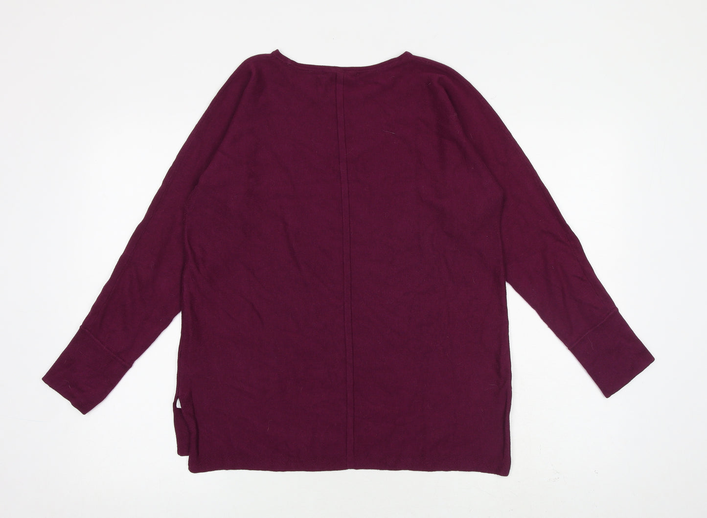 White Stuff Womens Purple Round Neck Cotton Pullover Jumper Size 12