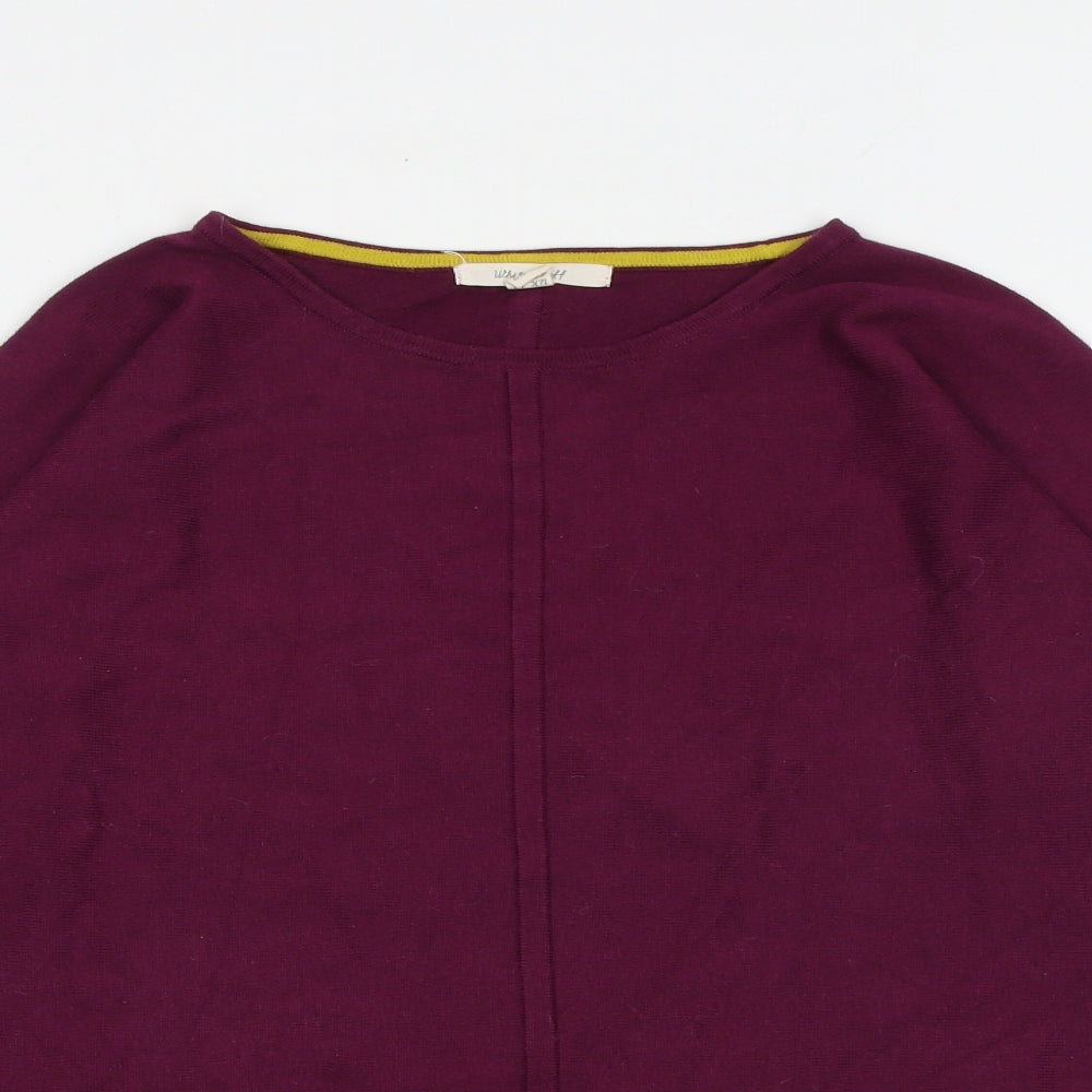 White Stuff Womens Purple Round Neck Cotton Pullover Jumper Size 12