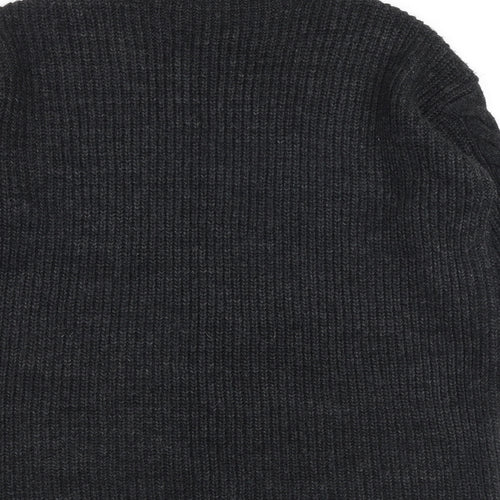 Limited Collection Womens Grey Mock Neck Acrylic Pullover Jumper Size S