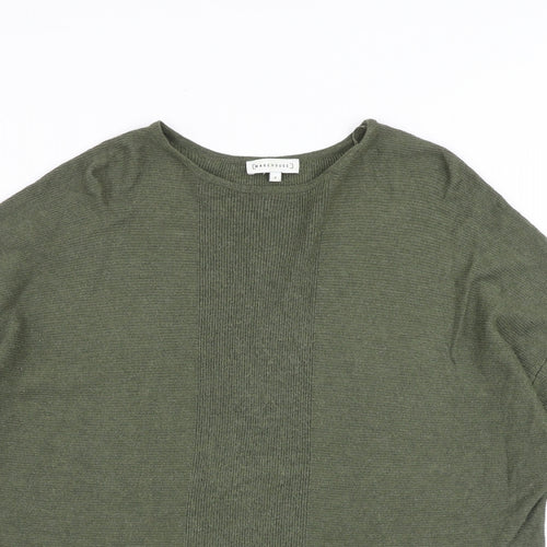 Warehouse Womens Green Round Neck Viscose Pullover Jumper Size 6