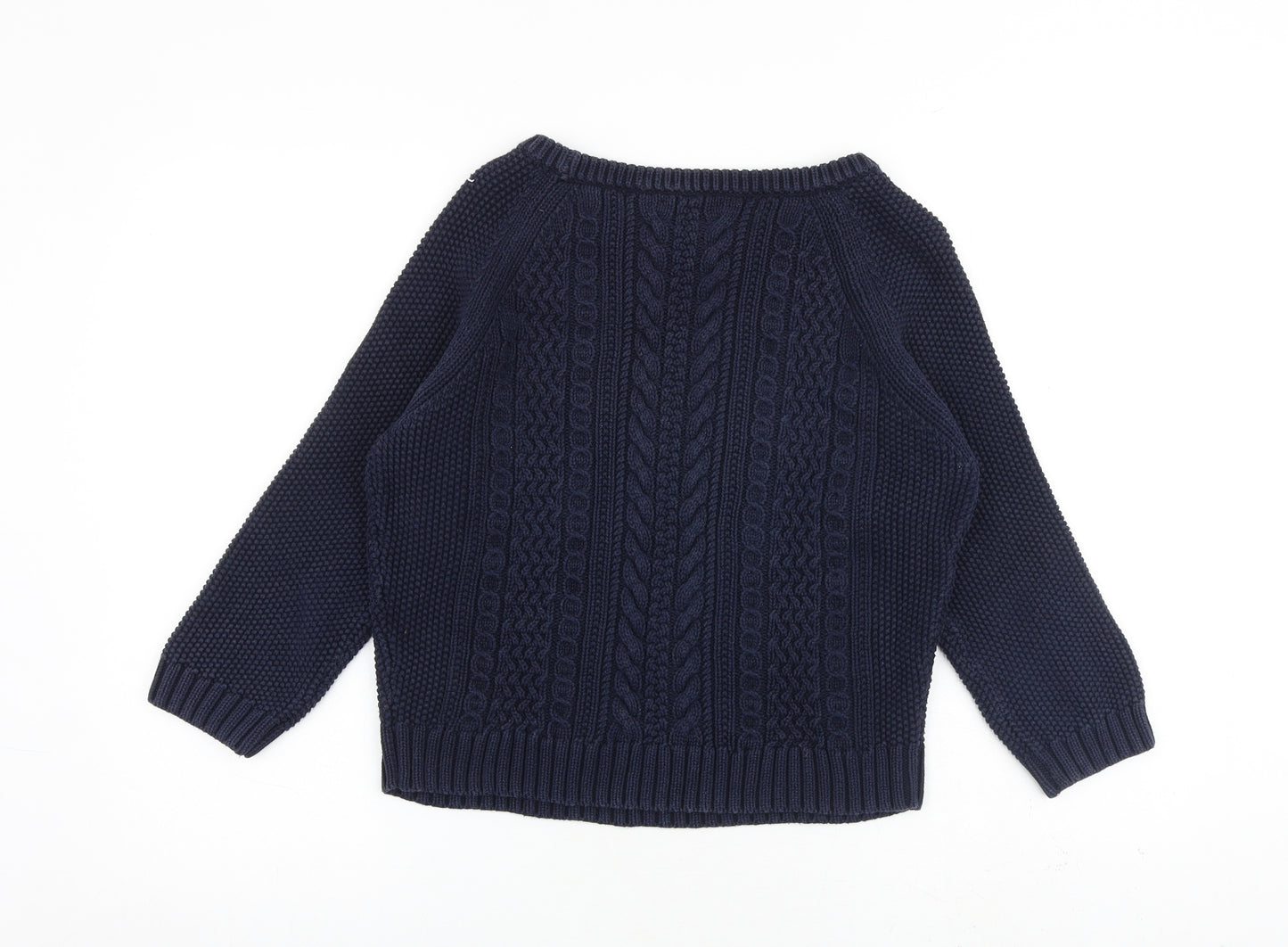 J.CREW Womens Blue Boat Neck 100% Cotton Pullover Jumper Size XS