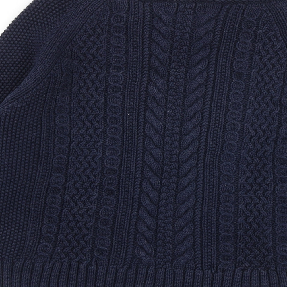J.CREW Womens Blue Boat Neck 100% Cotton Pullover Jumper Size XS