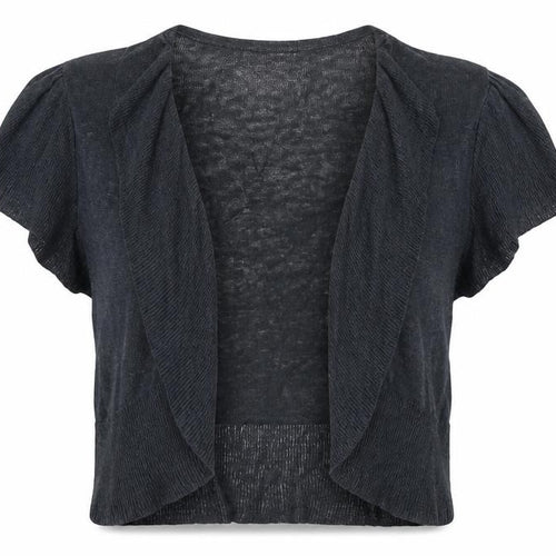 Marks and Spencer Womens Grey V-Neck Linen Cardigan Jumper Size 16